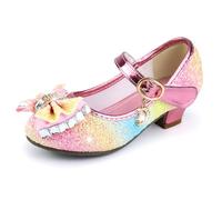 mama stadt Filles Chaussure a Talon Princesse Robe Formelle Pompes Paillettes Scintillantes Chaussures Coloré 5 Ans 4 Ans 6 Ans EU28