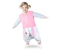 mama stadt Gigoteuse avec Pieds Unisexe pour Enfants, Surpyjama Bebe Gigoteuse sans Manche Garçon Fille Pyjama Animal en Flanelle Gigoteuse avec Jambes pour 2-3 Ans, Lapin Rose