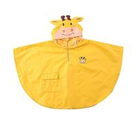 mama stadt Poncho Enfant Pluie Unisex Cape Impermeable Bebe Manteau Imperméable Garçon Fille Veste Anti Pluie avec Capuche Cartoon, Veau Jaune/ M(2-4 ans)