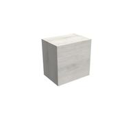 Mama Store Atena Cubotto Étagère avec Porte en kit, chêne Blanc laminé, L. 30 x P. 22 x H. 30 cm