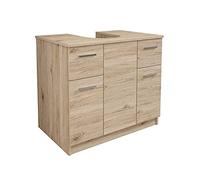 Mama Store Base de Couvre-Colonne avec 2 Portes et 2 tiroirs, chêne Naturel, L. 70 cm x P. 46 cm x H.62 cm