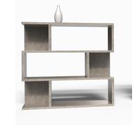 Mama Store Bibliothèque de séparation modulaire Polyvalente Minimale 3 étagères - Ciment Clair 70 x 87 x 20 cm