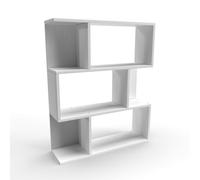 Mama Store Bibliothèque diviseur modulaire Polyvalent Minimal 3 étagères - Blanc Arctique 70 x 87 x 20 cm