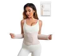 Mama Stuff BellyHug - Ceinture Post Accouchement Gainante et Abdominale | Gaine Post Partum pour Femme - Soutien du Ventre, Taille et Bassin, Compression Ajustable (Beige, 3XL)