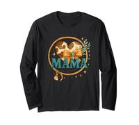 Mama Western Cow Print Lasso Heart Watercolor Manche Longue