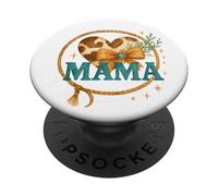 Mama Western Cow Print Lasso Heart Watercolor PopSockets PopGrip Adhésif