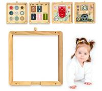 Mamabrum Cadre mural en bois pour panneau éducatif - Compatible avec mamabrum Board, TOUCH, SPACE, ZIP - Bois de pin naturel 52 x 55 cm