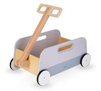 Mamabrum, Chariot à Jouets en Bois - remorque tractable, favorise Le développement de la motricité de l'enfant, Haute stabilité, déambulateur en Bois Multifonctionnel