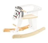 Mamabrum Cheval à Bascule en Bois Evolutif 48 X 26 X 68 CM avec Anneaux de Protection Démontables K11 Stable en Blanc Eco Peinture 12 Mois + Rocker Jouet Traditionnel Siège pour garçons et Filles Blan