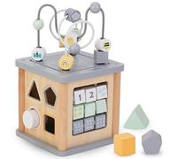 Mamabrum, Cube éducatif en Bois - Anneau Moteur, apprend à reconnaître Vos Couleurs et Formes, Les Noms d'animaux, Permet de pratiquer la dextérité, la motricité Cube bébé