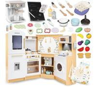 Cuisine Enfant en Bois - MAMABRUM - MAM171 KITCHEN - Interactive avec Éclairage LED - 50 Accessoires Inclus