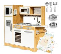 Mamabrum Cuisine enfant en bois Grande taille – éclairage LED, frigo, four, ustensiles