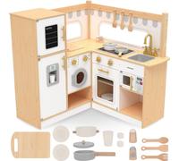 Mamabrum cuisine interactive XXL pour enfants en bois avec effets de lumière et accessoires