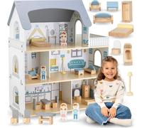Mamabrum grande maison de poupées en bois pour enfants avec accessoires modernes