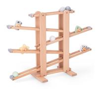 Mamabrum Grande Piste de Billes - Toboggan avec Éléments Rotatifs, Boules en Bois, 4 Éléments Rotatifs, Piste de Course pour Enfants