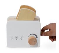 Mamabrum Grille-pain en bois pour enfants - Set d'accessoires de cuisine avec 2 tranches et beurre - Jouets éducatifs cuisine pour jeux de rôles - À partir de 3 ans