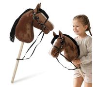 mamabrum Hobby Horse - Cheval bâton Marron pour Enfants, 68 cm