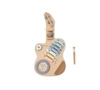 Mamabrum Jouet Enfant 3 Ans, Tableau d'activités en Bois avec 7 LED et clé | jouet sensoriel, 220 g, levier métallique, commandes variées, piles AAA non fournies, interrupteurs, fiche à brancher