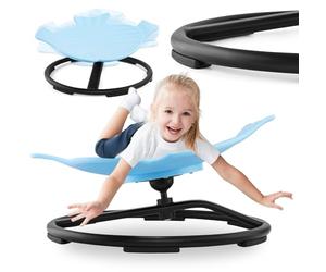 mamabrum Mini Carrousel pour Enfants Poisson - Bleu, Rotation 360°, Bords Antidérapants, Plastique PP Et Acier, Développe Équilibre Et Coordination, pour Enfants 3+, Jusqu’à 100 kg