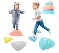 Mamabrum Pierres D’équilibre Lot De 6 - Couleurs Pastel, Antidérapantes, Plastique Résistant, Développe La Motricité Et L’équilibre, Pour Enfants 3+, Jusqu’à 100 kg, Facile À Nettoyer