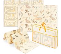 Mamabrum Tapis d'éveil Bébé 2 Faces 120x180X1 cm- Tapis de Jeux Enfant Mousse- Pliable- Imperméable- Antidérapant- Portable- XPE