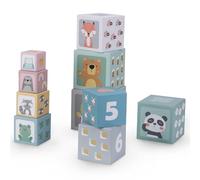 Mamabrum, Tour d'empilage pour Enfants, 10 éléments - Chiffres et Animaux, 10 Cubes en Carton de différentes Tailles, pour Enfants Tour d'empilage de Jouets pour bébé Cubes d'empilage