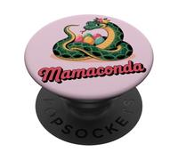 Mamaconda Funny Retro Serpent Mom Serpent Fête des Mères PopSockets PopGrip Adhésif