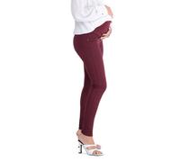 MAMAJEANS - Jean Grossesse Coupe Slim, Bandeau Haut, Stretch et Confortable, Idèal Tout au Long Maternité - Bordeaux 42