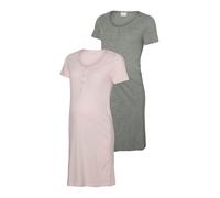 MAMALICIOUS Chemise de nuit 'MLMIRA' gris chiné / rose pastel, Taille XS