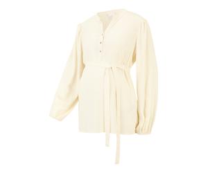 MAMALICIOUS Chemisier 'MLMercy Lia' écru, Taille XL