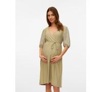 Mamalicious Mamalicious Green Maternity Broderie Sleeve Dress With Nursing Function Green EU 46 (UK 18)