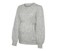 MAMALICIOUS Mlnewanne L/S Haut en Tricot A. Noos Sweater, Mélange de Gris Clair, XL Femme