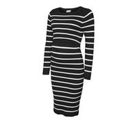 MAMALICIOUS MLNEWSIV June LS UK Robe en Tricot 2F A Noos, Noir/Rayures : Blanc Neige, M