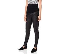 MAMALICIOUS MLSANTOS Slim Coated High Back Jeans A, Noir Denim/délavé : Enduit, 29W x 32L Femme