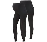 Mamalicious NOS Mllea Org Long Legging 2pack A. O. Noos Maternité, Noir (Black Pack: Black), 36 (Taille Fabricant: X-Small) (Lot de 2) Femme
