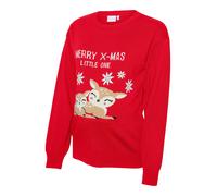 MAMALICIOUS Pull-over 'MLROSALINA' beige clair / rouge / blanc, Taille XXL