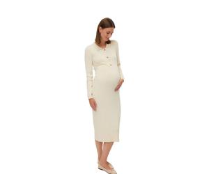 Mamalicious Robe Midi à Manches Longues Newsiv Lia Maternity