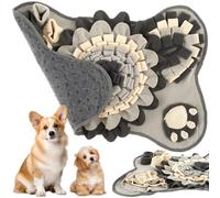 Mamamax Tapis à Renifler pour Chien Educateur 64 * 43cm Tapis de Fouille avec Sons BB pour Entraînement et Alimentation Snuffle Mat Jouet Intelligent pour Chien Chiot Lavable Main Machine (Gris)