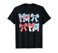 Maman, 4 juillet, maman patriote américaine, grand-mère, coquette, nœud T-Shirt