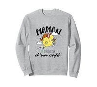 Maman a Besoin d'un café - Madame Boulot Sweatshirt, Unisexe pour Adultes, Gris Chiné, S