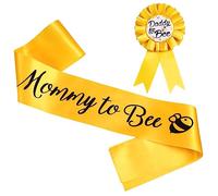 Maman à Être Écharpe et Papa à Abeille avec Joli Motif d'Abeille, Maman à Être Écharpe Baby Shower Maman à Être Écharpe Sexe Révéler pour Garçons et Filles Accessoires de Grossesse Souvenir