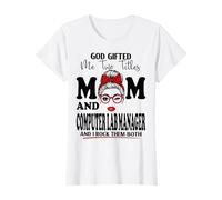 Maman and Computer Lab Manager Fête des Mères Double Bénédiction T-Shirt