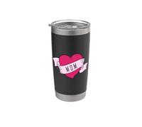 Maman (avec cœur style tatouage) Gobelet isotherme en acier inoxydable double paroi