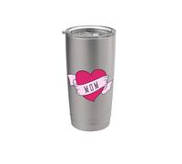 Maman (avec cœur style tatouage) Gobelet isotherme en acier inoxydable double paroi