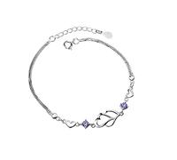 Maman Bracelet Bracelet Bracelet Hommes Bijoux Zircon Plaqué Mère 18K Pour Femme de Naissance Or Argent Coeur Ton Bracelet Réglable Pour Bracelets En Perle Bijoux Bracelet Anneaux (Purple, One Size)