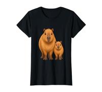 Maman Capybara Mignonne et Amoureux des bébés Animaux T-Shirt Graphique avec Valeur