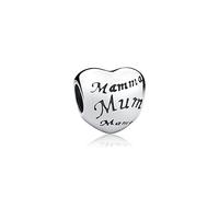 Maman Charm en forme de cœur Argent sterling S925 pour charms Pandora Chamilia Bracelets
