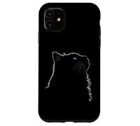 Maman Chat Ragdoll Art Linéaire Minimaliste Yeux Bleus Coque pour iPhone 11
