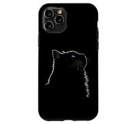 Maman Chat Ragdoll Art Linéaire Minimaliste Yeux Bleus Coque pour iPhone 11 Pro