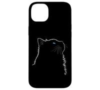 Maman Chat Ragdoll Art Linéaire Minimaliste Yeux Bleus Coque pour iPhone 14 Plus